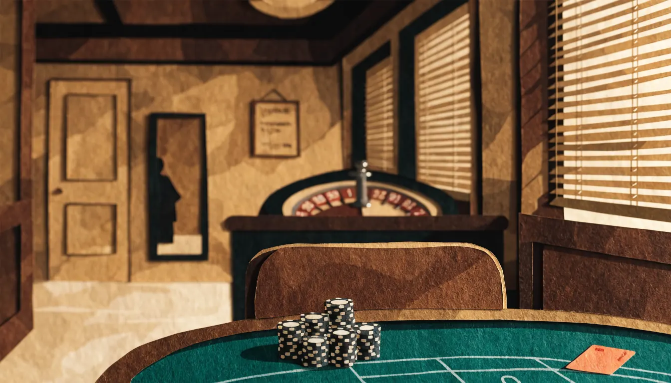 Coral bank card with casino chips on a felt gaming table in a UK casino